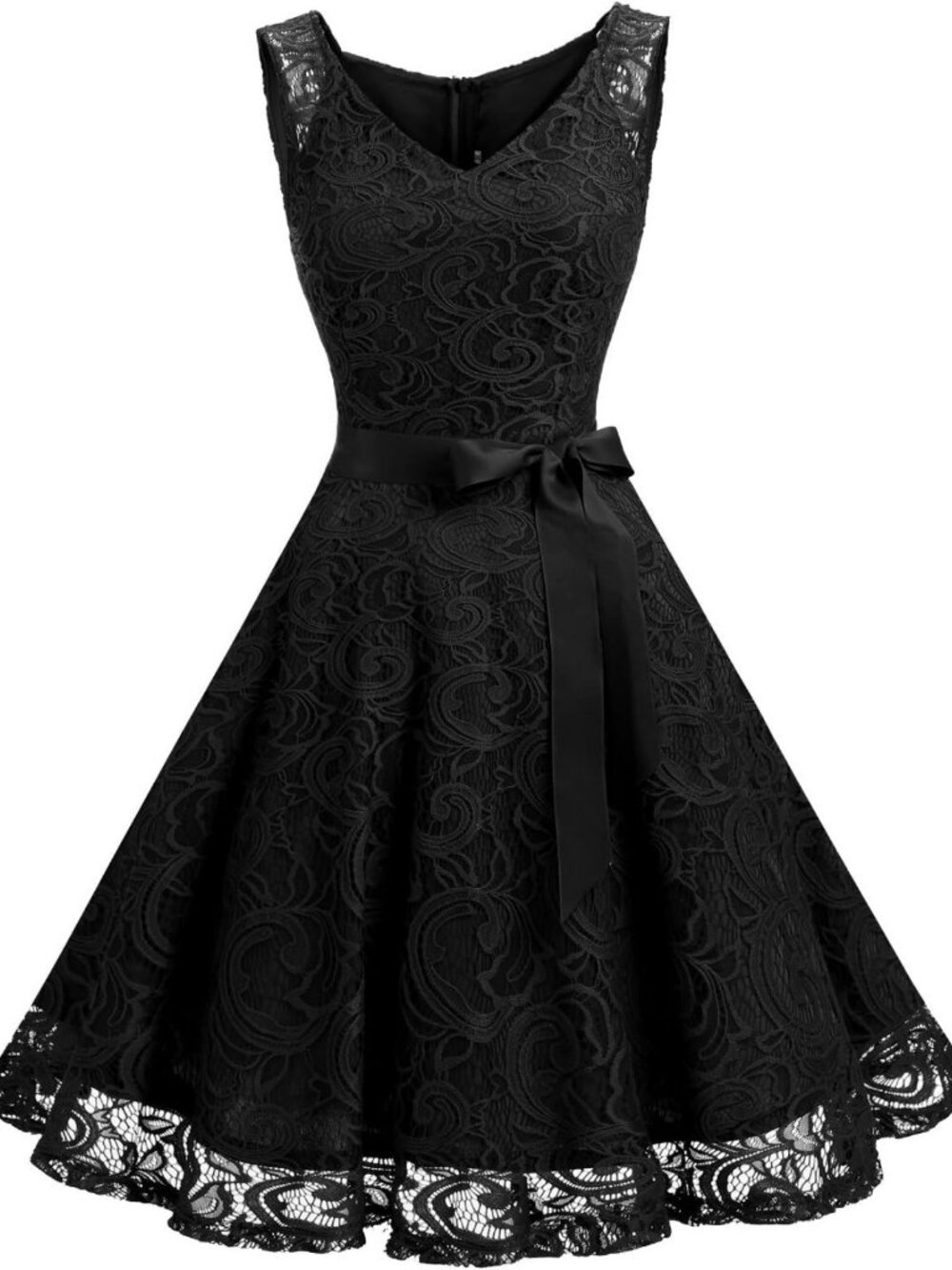 Floral Lace V-Neck Short Dress for Women | Bridesmaid & Cocktail Party Style